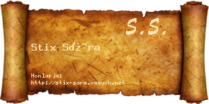 Stix Sára névjegykártya
